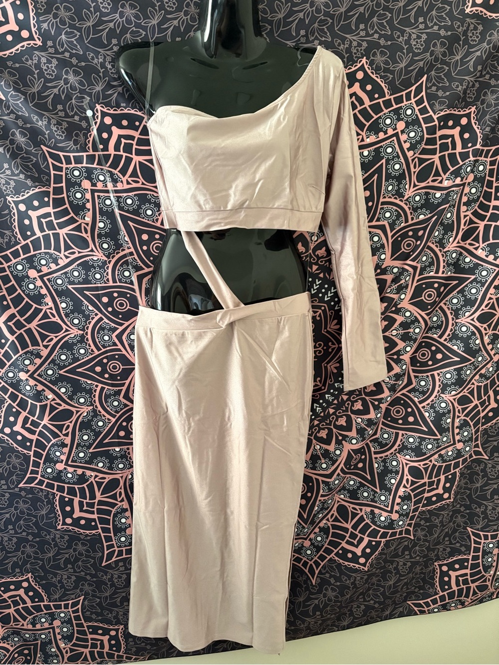 Asymmetric One-Shoulder Two-Piece Dress